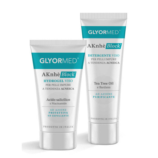 GlyorMed AKnhè Block Bipack Detergente + Hydrogel Viso
